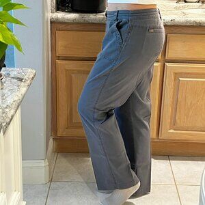 Woolrich Women's Cotton High Rise Gray Lightweight Wide Leg Utility Pants sz 14